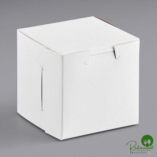 4" x 4" x 4" White Customizable Cupcake / Bakery Box - 200/Case
