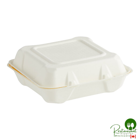 Fabri-Kal Greenware 9" x 9" 1-Compartment Plant Fiber Blend Hinged Container - 200/Case