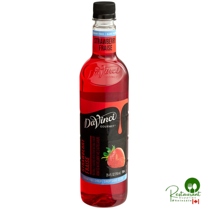 DaVinci Gourmet Sugar-Free Strawberry Flavoring / Fruit Syrup 750 mL - 4/Case