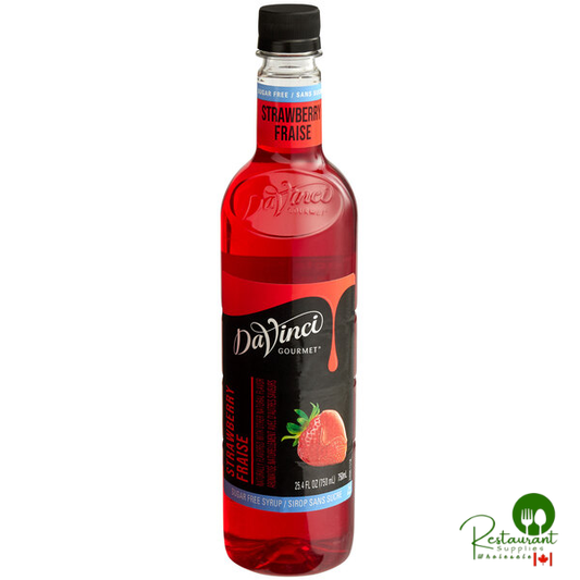 DaVinci Gourmet Sugar-Free Strawberry Flavoring / Fruit Syrup 750 mL - 4/Case | Canada