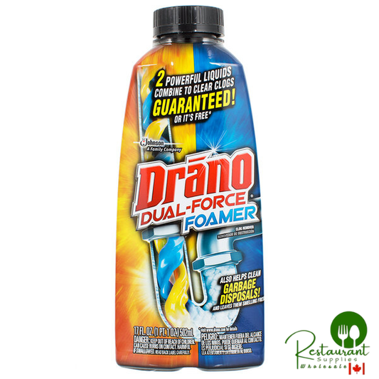 SC Johnson Drano® 377319 17 fl. oz. Dual Force Foamer Drain Cleaner - 8/Case