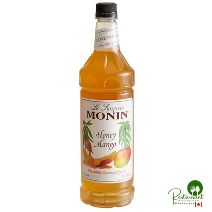 Monin Premium Honey Mango Flavoring Syrup 1 Liter - 4/Case