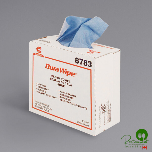 Chicopee 8783 Veraclean 9" x 17" Blue Medium-Weight Pop-Up Box Smooth Cleaning Wiper - 600/Case