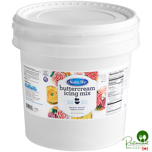 Satin Ice 20 lb. White Vanilla Buttercream Icing Mix - 2/Case