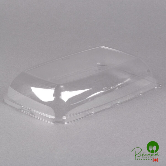 Sabert 5606 Mozaik 6" x 9 1/2" Clear Plastic Platter / Catering Tray High Dome Lid - 72/Case