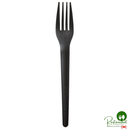 Eco-Products EP-S017BLK Plantware 7" Black Compostable CPLA Plastic Fork - 1,000/Case