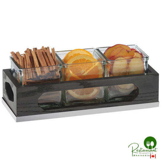 Cal-Mil 3806-87 Cinderwood Three Jar Condiment Organizer - 12 3/4" x 5" x 5"