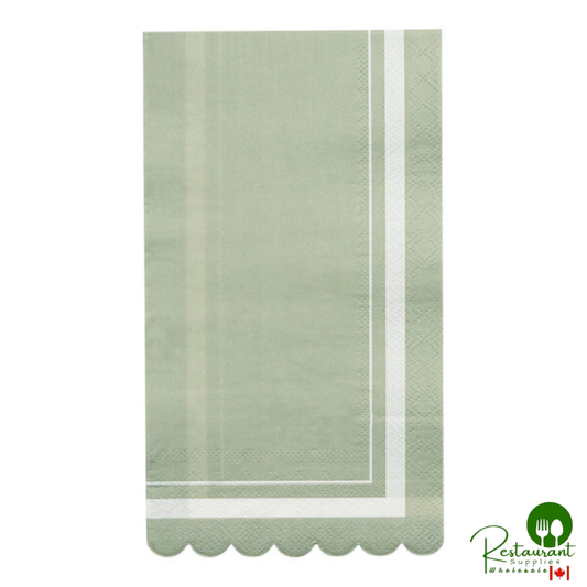 Sophistiplate Sage Scalloped Edge Paper Guest Towel - 240/Case