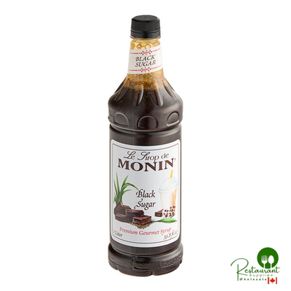 Monin Premium Black Sugar Flavoring Syrup 1 Liter - 4/Case