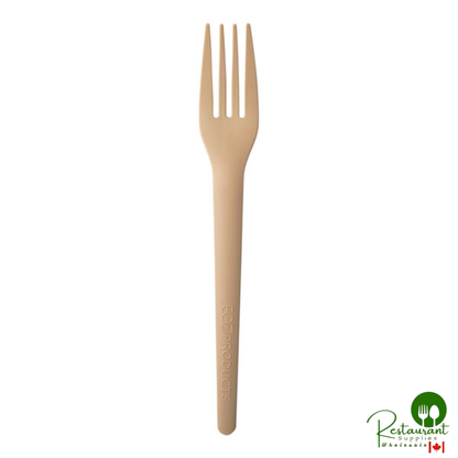 Eco-Products EP-S017BLK Plantware 7" Black Compostable CPLA Plastic Fork - 1,000/Case