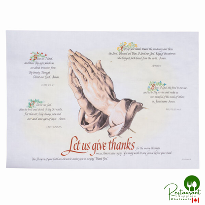 Hoffmaster 702023 10" x 14" Four Faiths Paper Placemat - 1,000/Case