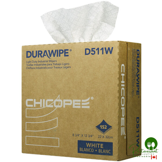 Chicopee D511W Durawipe 9" x 13" White Light-Weight Pop-Up Box Industrial Wiper - 1,824/Case