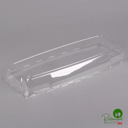 Sabert 5622 Mozaik 22 1/4" x 9 1/4" Clear Plastic Platter / Catering Tray High Dome Lid - 25/Case