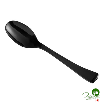 Fineline 3322-BK Platter Pleasers 10" Black Heavy-Duty Disposable Serving Spoon - 100/Case