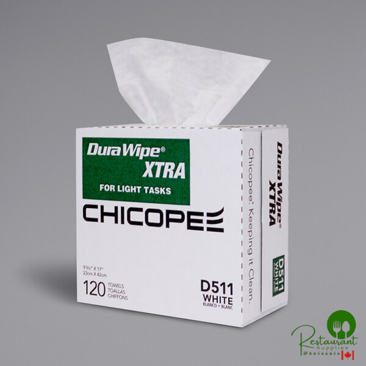 Chicopee D511X Durawipe 9" x 17" White Xtra Light-Weight Industrial Wiper - 1,200/Case