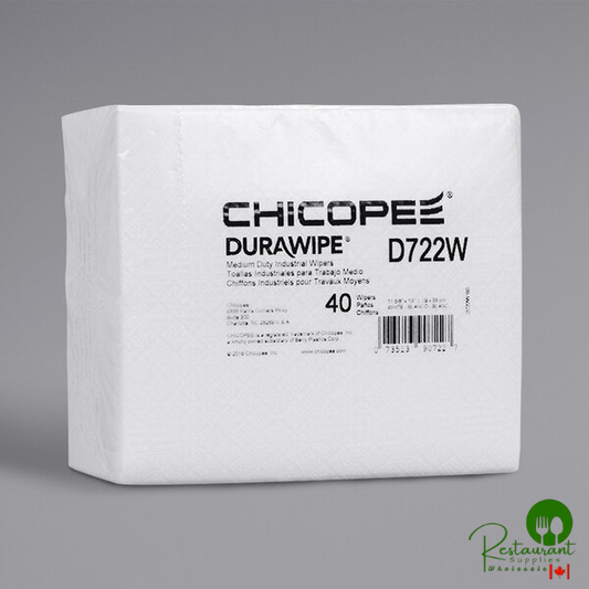 Chicopee D722W Durawipe 11 1/2" x 13" White Medium-Heavy-Weight Industrial Wiper - 960/Case