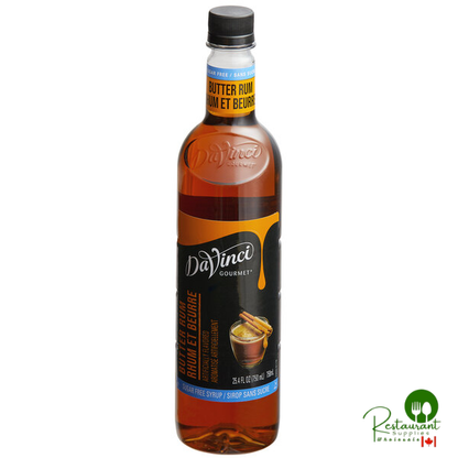 DaVinci Gourmet Sugar-Free Butter Rum Flavoring Syrup 750 mL - 4/Case