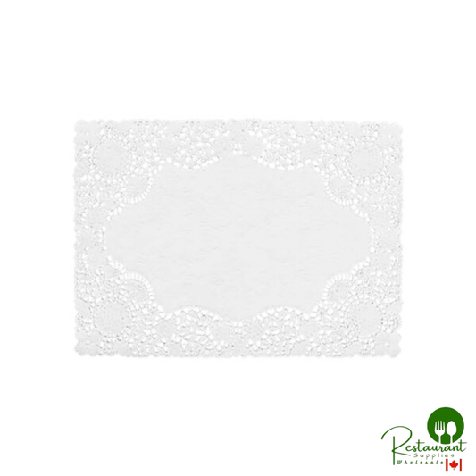 Hoffmaster 310711 10" x 14" White Normandy Lace Paper Placemat with Scalloped Edge - 1,000/Case