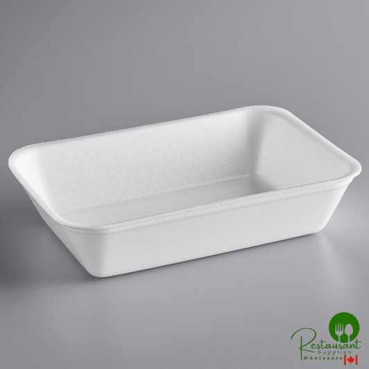 CKF 88146 (#42P) White Foam Meat Tray 8 1/4" x 5 3/8" x 1 3/4" - 400/Case