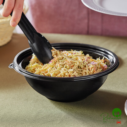 48 oz. Black PET Plastic Round Catering / Serving Bowl By Prime - 50/Case