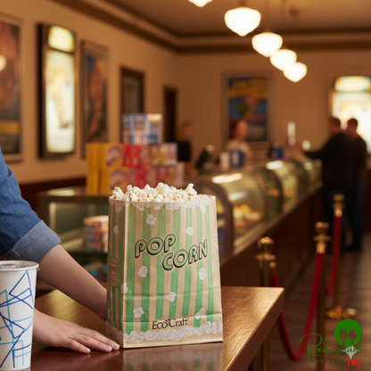 Bagcraft Packaging 300613 7 1/2" x 3 1/2" x 9" 130 oz. EcoCraft Popcorn Bag - 500/Case