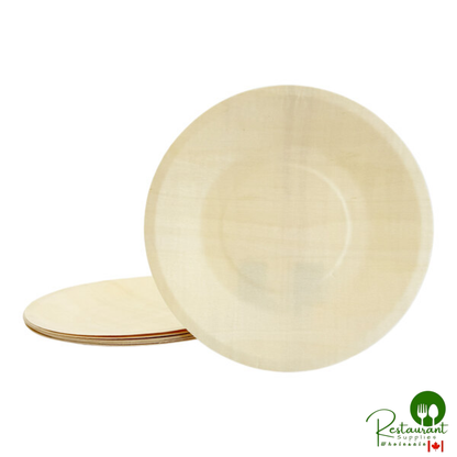 VerTerra 8" Round Alpine Birch Wood Plate - 300/Case