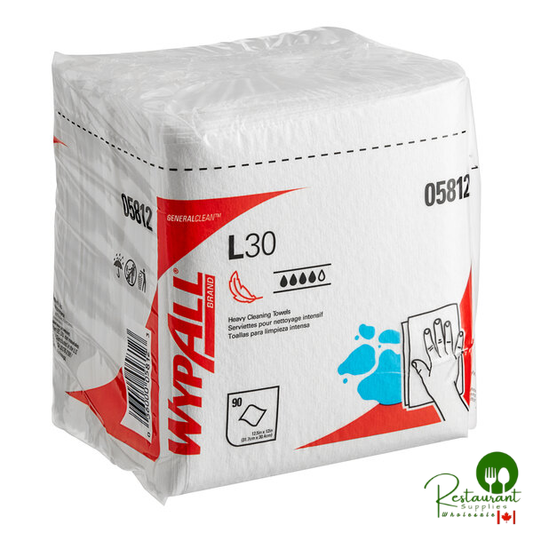 WypAll® L30 12" x 12 1/2" White Wiper 05812 - 1,080/Case