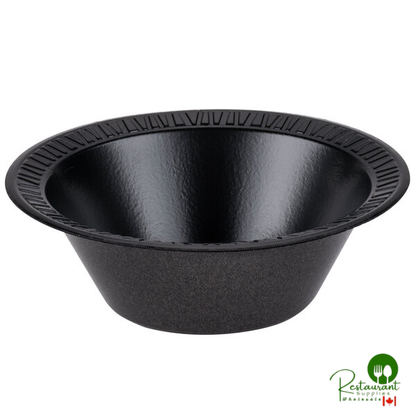 Dart 12BWBQR Quiet Classic 10-12 oz. Black Laminated Round Foam Bowl - 1,000/Case