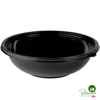 Sabert 93064A50 FreshPack 64 oz. Black Round Shallow Bowl - 50/Case