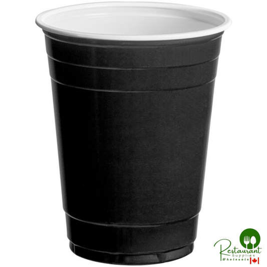 16 oz. Black Plastic Cup By Prime - 1,000/Case