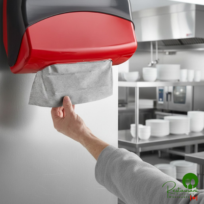 Tork 6 7/16" x 5 1/2" Gray Medium-Duty 1/4 Fold Industrial Cleaning Cloth 520681 - 480/Case