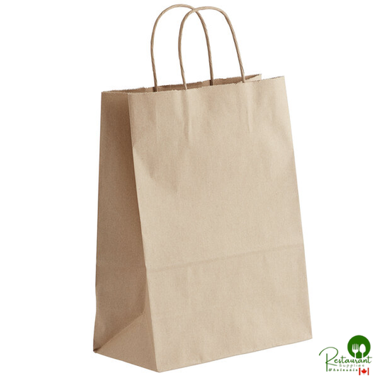 Sabert 20006 10" x 5" x 13" 1 Meal Tamper-Evident Kraft Paper Delivery Bag - 250/Case