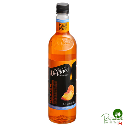 DaVinci Gourmet Sugar-Free Peach Flavoring / Fruit Syrup 750 mL - 4/Case