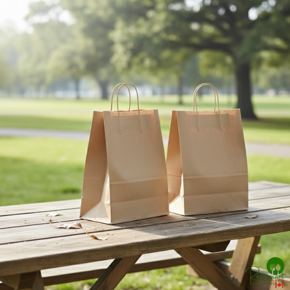 Sabert 20006 10" x 5" x 13" 1 Meal Tamper-Evident Kraft Paper Delivery Bag - 250/Case