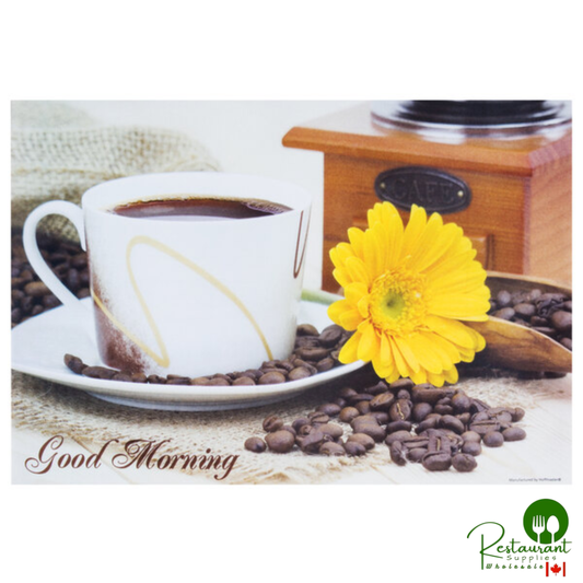 Hoffmaster 311118 10" x 14" Good Morning Paper Placemat - 1,000/Case