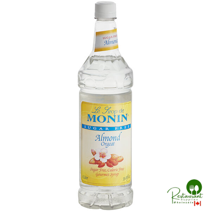 Monin Sugar-Free Almond (Orgeat) Flavoring Syrup 1 Liter - 4/Case
