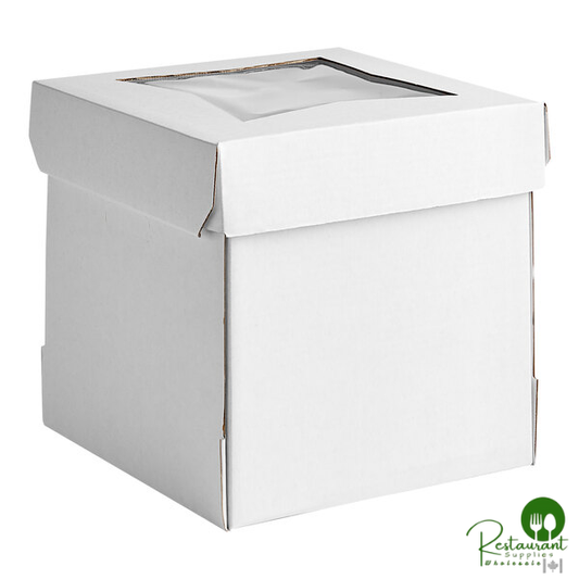 Southern Champion 12" x 12" x 12" White Cake / Bakery Box with Window - 12/Case