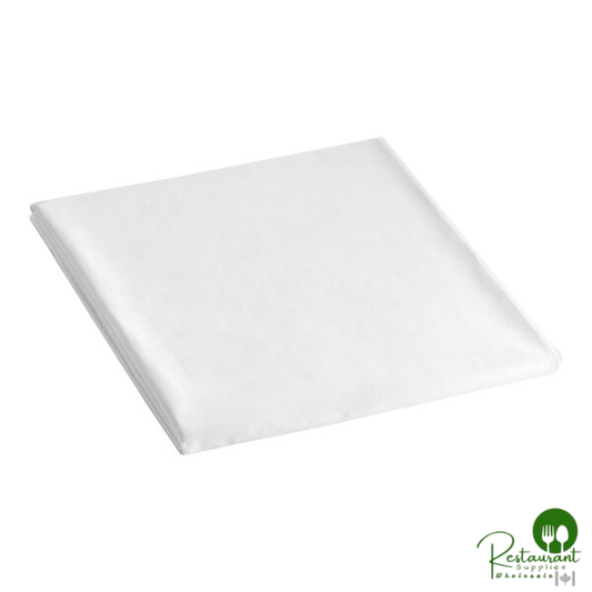 Hospitality Allure White Satin Weave Cotton / Polyester Fitted Sheet - 12/Case