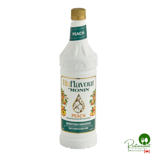 TruFlavour by Monin Unsweetened Peach Flavor Concentrate 1 Liter - 4/Case
