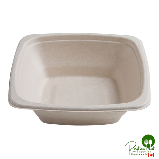 Fineline 43SB16 Conserveware 16 oz. Tan Bagasse Square Bowl - 300/Case