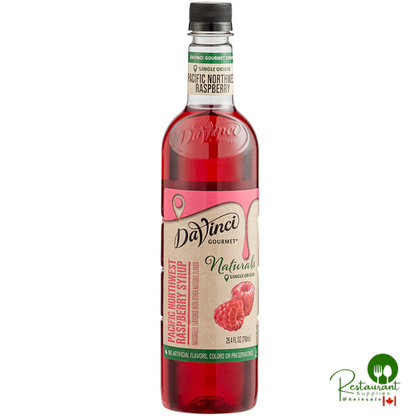 DaVinci Gourmet All-Natural Pacific Northwest Raspberry Flavoring / Fruit Syrup 750 mL - 4/Case