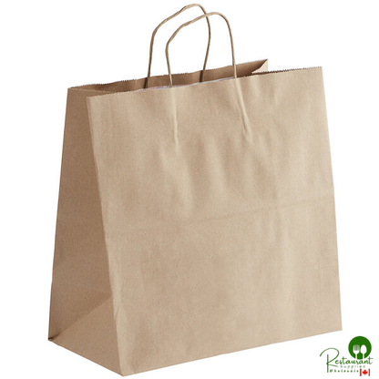 Sabert 20007 13" x 7" x 13" 2 Meal Tamper-Evident Kraft Paper Delivery Bag - 250/Case