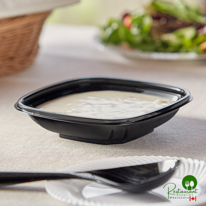 8 oz. Black PET Plastic Square Catering / Serving Bowl By Prime - 500/Case