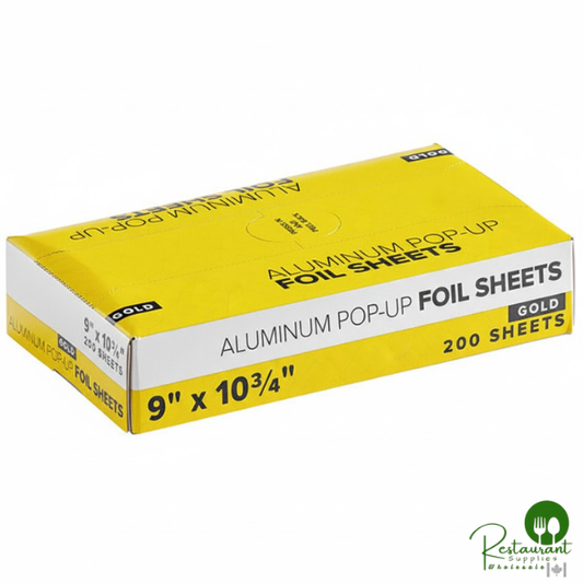 9" x 10 3/4" Gold / Silver Food Service Interfolded Pop-Up Foil Sheets By Prime - 2,400/Case