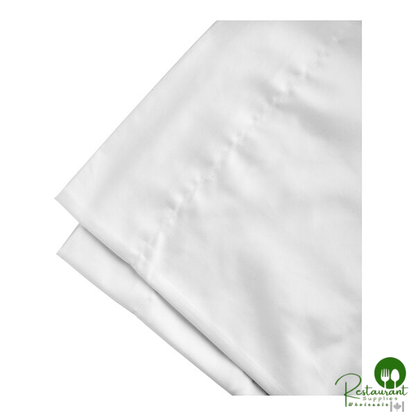 Hospitality Allure White Satin Weave Cotton / Polyester Flat Sheet - 12/Case