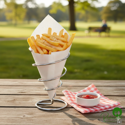 GET Enterprises 7" x 7" White Double-Open Bag / Cone Basket Liner - 2,000/Case