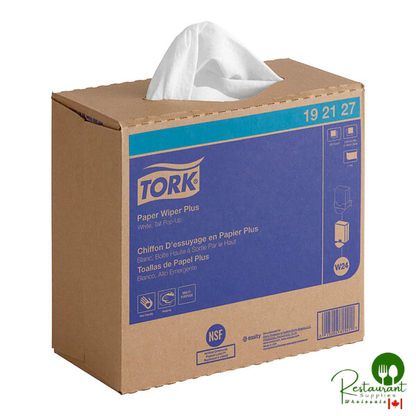 Tork Paper Wiper Plus 9" x 16" White Light-Duty Wiper W24 - 800/Case