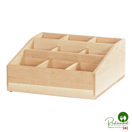 Cal-Mil Blonde 12" x 12" x 5 1/2" 9-Compartment Maple Condiment Organizer