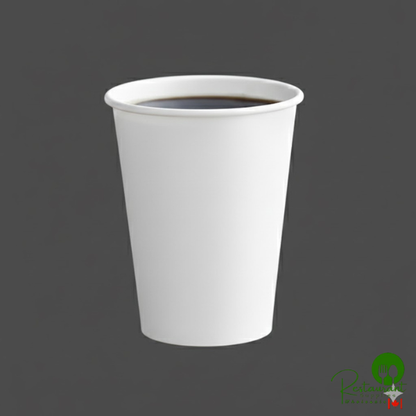 Solo 412WN-2050 White Poly Paper Hot Cup - 12 oz. - 1,000/Case