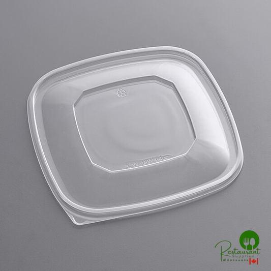 Clear PET Plastic Flat Lid for 32W, 48W, and 64 oz. Square Bowls By Prime - 150/Case | Canada